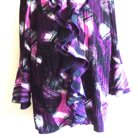 MILANO Women's Purple Blouse Stretch Size-XL - Picture 2 of 13